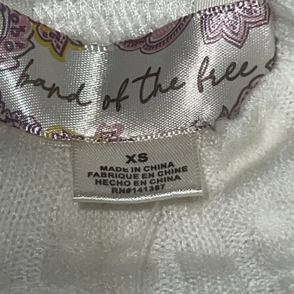BOG BAND OF THE FREE RAQUEL IVORY RIBBED KNIT‎ PULLOVER SHIRT MOCK NECK SIZE XS